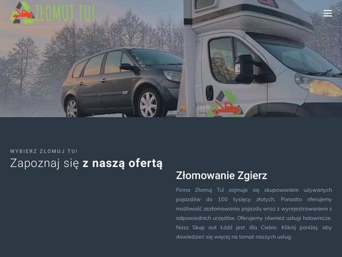 Zlomujtu.pl złomowanie pojazdów Łódź