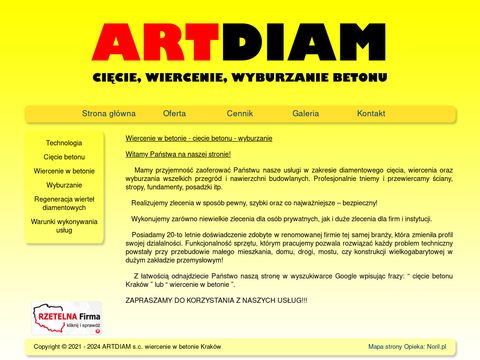 Artdiam - Kraków cięcie betonu