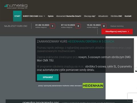 Numerika.pl kurs CNC zdobądź certyfikat TUV SUD