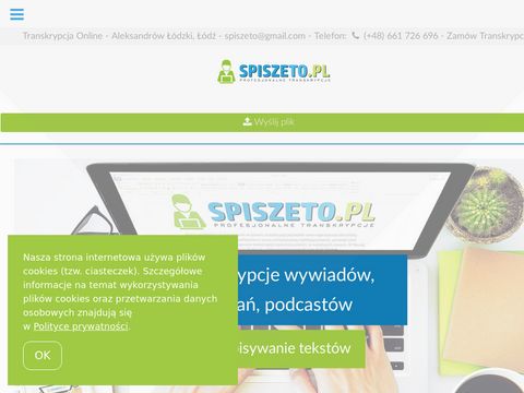 Spiszeto.pl - transkrypcje